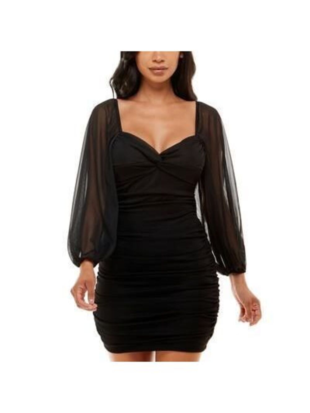B Darlin Juniors Ruched Bodycon Dress Black XS
